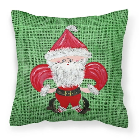 Carolines Treasures Christmas Santa Fleur De Lis Decorative Outdoor Carolines Treasures Christmas Santa Fleur De Lis Decorative Outdoor Pillow