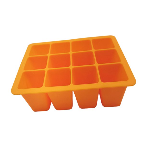 Bandeja de Inicio de Plántulas de 12 Celdas Reemplazo de Silicona con Orificios de Drenaje Mide 7x5.5x2.6 Pulgadas Asistencia Agrícola para Accesorios Naranja DYNWAVEMX macetas de plántulas