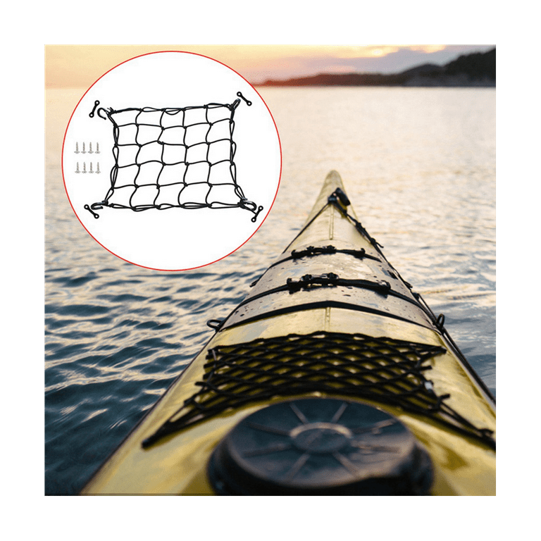Deck Cargo Net with Lashing Hooks Heavy Duty Luggage Netting Mesh for Kayak  Storage Truck Bed Fishing Boat