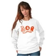 thumbnail image 5 of Boo Cute Witch Ghost Halloween Women Crewneck Sweatshirt Brisco Brands X, 5 of 6
