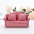 thumbnail image 2 of 1/12 Scale Miniature Dollhouse Seat Sofa Armchair, Dolls House Furniture Couch, White And Pattern, 2 of 8