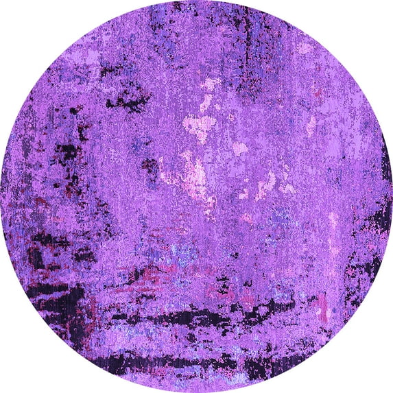 Ahgly Company Indoor Round Oriental Purple Industrial Area Rugs, 7' Round