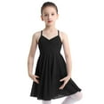 thumbnail image 2 of Xnihocha Robe de Danse Ballet Dos Croisé Solide pour Filles Enfants Costume de Danse Lyrique Moderne Noir TTG, 2 of 8