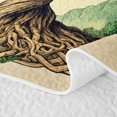 thumbnail image 5 of Homewish Vintage Nature Tree Twin Quilt Set,Mountain Landscape Twin Coverlet Set,Green Cream,Reversible,2 Pieces, 5 of 7