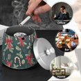 thumbnail image 4 of Yayeee Ashtray with Lid for Cigarette Smokeless Stainless Steel Home Ash Holder, Green Christmas Candy Canes, 4 of 7
