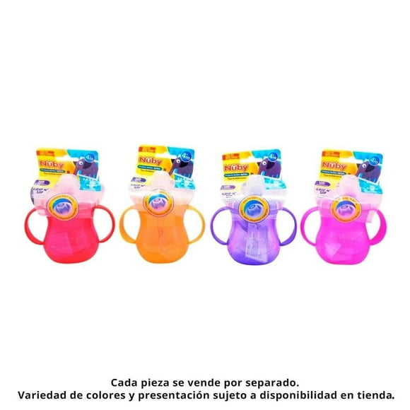 Taza entrenadora Nuby Grip N’ Sip 295 ml varios colores 1 pza