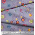 thumbnail image 3 of Soimoi Gray Velvet Fabric Insect & Floral Clip Art Decor Fabric Printed BTY 58 Inch Wide, 3 of 3