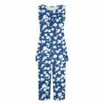 thumbnail image 3 of Pajamas for Women Set Sale Plus Size Pajamas for Women Floral Printed Pj Set Loose Fitting Lounge Set 2 Piece Sleepwear, 3 of 5