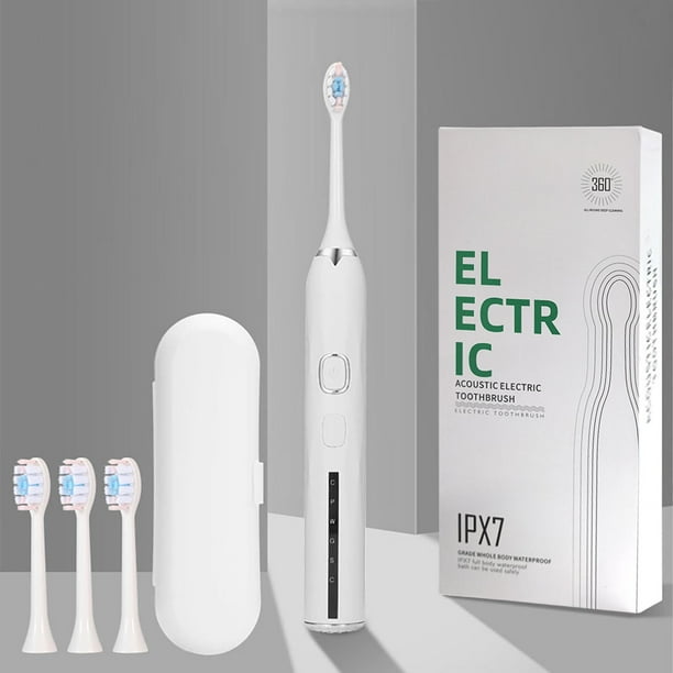 Cepillo de dientes eléctrico de 15 velocidades con 6 cabezales de cepillo • Limpieza ultrasónica de 38.000 VPM • USB recargable • Cepillo de dientes inteligente para adultos para eliminar el sarro