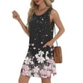 thumbnail image 6 of Taqqpue Summer Dresses for Women 2025 Loose Crew Neck Sleeveless Casual T Shirt Dress Sundresses Boho Floral Printed Mini Dresses with Pockets, 6 of 8