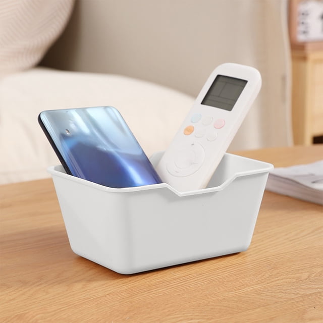 Mini Caja de Almacenamiento de Plástico Color Caramelo con Asa, Organizador Apilable para Escritorio de Oficina, Joyas y Artículos Diversos, 15 X 10 X 7 Cm