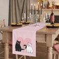 thumbnail image 2 of Table Runners 90 Inches Long Dress Scarves, Valentine's Day Farmhouse Coffee/Dining/Kitchen Table Runner for Living Room, Pink Love Heart Cats Modern Art 13x90 Inch, 2 of 9