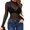 D, variant on Graphic Tees for Women T-Shirts Mesh Long Sleeve Neck Top for Stylish Going Out Fitted See-Through Tee Gray L