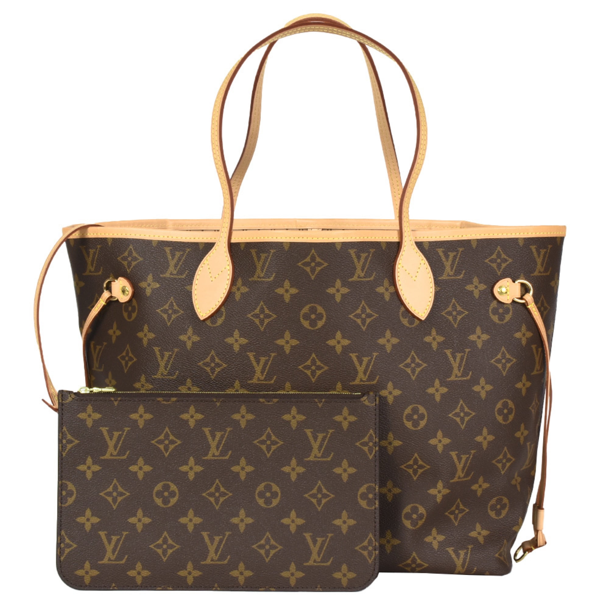 Pre-Owned LOUIS VUITTON Monogram Neverfull MM Tote Bag Brown Beige  