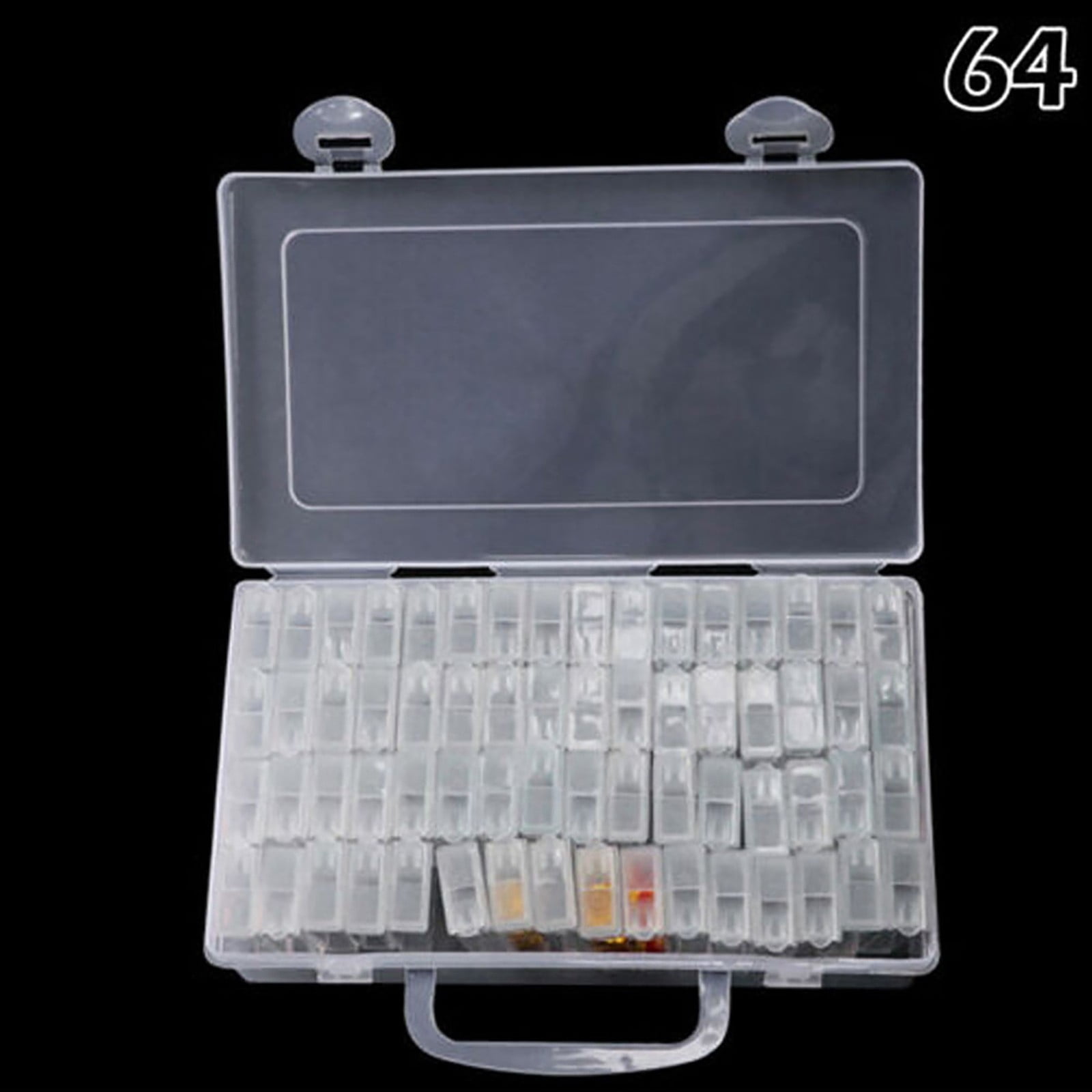 Bead Organizer Cozival 64-Grid Craft Organizer with Lid - Plastic Storage Container for Art Accessories, Beads & Embroidery, Stackable & Portable for Diy Projects, Storage Box with Dividers, White