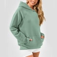 thumbnail image 5 of Women's Long Sleeve Hoodie Pullover with Pocket Oversized Streetwear Casual Cotton Sweatshirt for Fall and Winter, 5 of 9