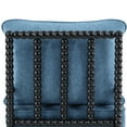 thumbnail image 4 of Duhome Elegant Lifestyle Victorian Linen Solid Print Comfy Upholstered Armchair, Black/Blue, 4 of 7