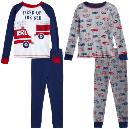 

Duck Duck Goose Baby Boys’ Pajama Set – 4 Piece Snug Fit Sleepwear Shirts and Jogger Pajama Pants (12M-4T)