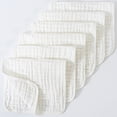 thumbnail image 2 of GXWEA Baby Products Burp Rags Muslin Burp Cloths 6 Pack Large 20" By 10" 100% Cotton 6 Layers Extra Absorbent And Soft White, 2 of 7