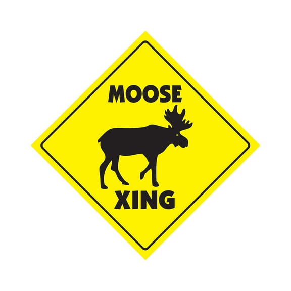 Moose Crossing Decal Zone Xing | Indoor/Outdoor | 8" Tall Canadian Canada animal