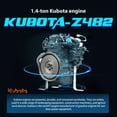 thumbnail image 5 of MachPro 1.2 Ton Mini Excavator with 3pcs Attachments Kubota Diesel Engine 479cc Crawler Trencher Digger Machine, 5 of 14