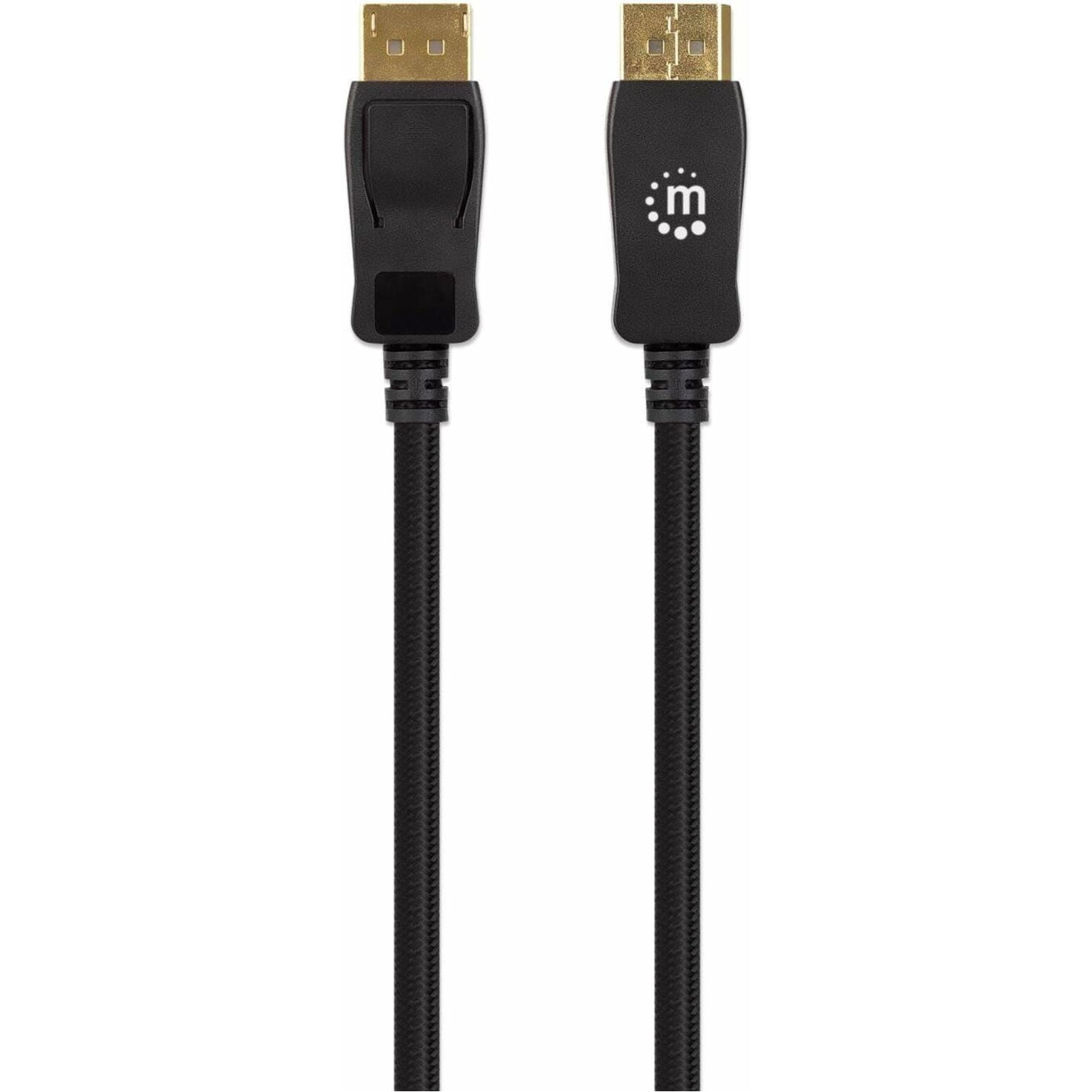 MANHATTAN DisplayPort Adapter Cable - 3ft Braided Design., DisplayPort Male to DisplayPort Male