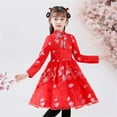 thumbnail image 6 of EnJoCho Toddler Girls Round Neck Long Sleeve Spring Autumn Butterfly Print Dress Chunjie Girls Traditional New Year Sundress, 6 of 6
