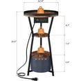 thumbnail image 2 of Round End Table with Charging Station - 3-Tier Nightstand for Bedroom, 2 of 9