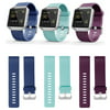 Smartasin 3Pack Waist Bands for Fitbit Blaze Sport Silicone Replacement Straps for Fitbit Blaze Smart Fitness Watch (Fitbit Device & Frame Excluded) (Blue+Green+Purple)