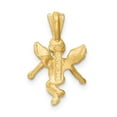 thumbnail image 3 of 14k Yellow Gold Satin Diamond Cut Polished Finish 3-D Angel Pendant, 3 of 4