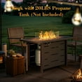 thumbnail image 2 of Walsunny 43 Inch Outdoor Fire Pit Table Propane Gas with Lid and Lava Rock 50000 BUT Fire Table with Glass Wind Guard and Waterproof Cover, 2 of 8