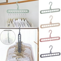 Chainplus Magic Clothes Hangers Multifunctional Space Saving Smart Closet Organizer 9 slots, for Heavy Clothes, Shirts Pants Dresses (4 Pieces, Khaki)