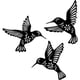 thumbnail image 1 of Decoración de pared de colibrí de pájaro de metal negro, 3 piezas de decoración de pared de colibrí de hierro forjado de 10,2 pulgadas, arte de pared de pájaro de metal para sala de estar de amantes, 1 of 5