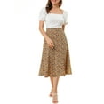 thumbnail image 2 of MODA NOVA Juniors Peasant Elastic Waist A-Line Printed Midi Skirt, 2 of 6