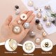 thumbnail image 4 of Uxcell 5 piezas 24L botones de perlas falsas doradas de 15 mm 5/8" botones redondos de plástico para reemplazo de costura, sujetadores para abrigos, ropa, decoración de bricolaje y manualidades #10, 4 of 7