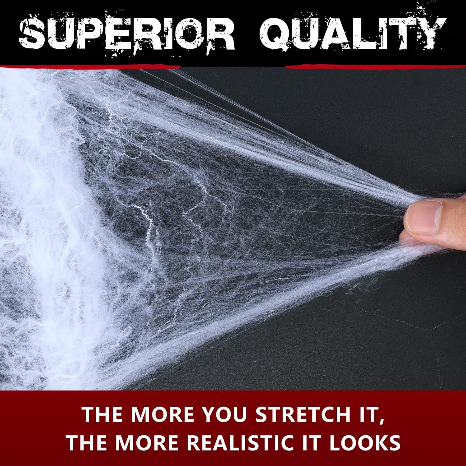 300g Halloween Super Stretch Spider Web with 30 Fake Spiders for Party Decor