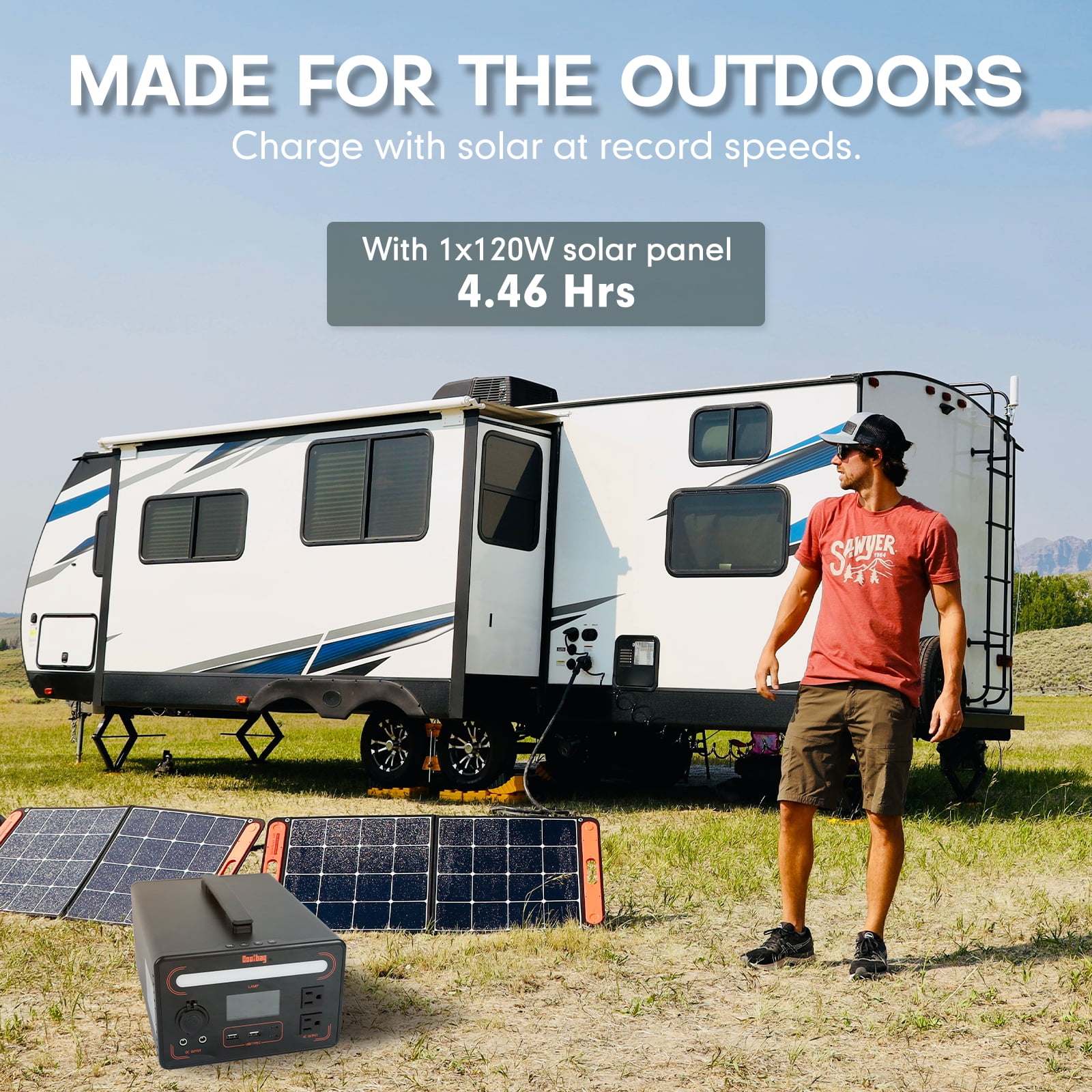 Portable Power Station 600W 560Wh LiFePO4 battery solar generator AC Outlet/Wireless Charging Outdoor Power Station For Emergencies/Homeuse/Camping RV(Solar Panel Not Included)