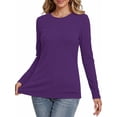 thumbnail image 2 of MOSHU 3 Pack T Shirts for Women Ribbed Long Sleeve Shirts Crew Neck Slim Fit Undershirts Casual Fall Tight Tops, 2 of 8