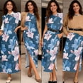 thumbnail image 5 of Yuyamidu Couple Matching Outfits Floral Shirts for Men Vacation Shirt Womens Summer Casual Loose Beach Split Long Maxi Dress with Pockets Husband and Wife Matching Outfits Woman 3XL, 5 of 7
