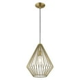 thumbnail image 4 of Livex Lighting 41325 Linz 12" Wide Pendant - Shiny Black / Polished Brass Accents, 4 of 7