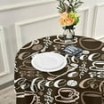 thumbnail image 6 of SKYSONIC Coffee Cute Doodle Cup Tablecloth Round Tablecloths Polyester Tablecover Cloths Washable Tabletop Runner Kitchen Party Picnic Dining Home Decor 60inch, 6 of 7