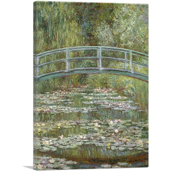 ARTCANVAS The Japanese Footbridge Canvas Art Print by Claude Monet - Size: 26" x 18" (0.75" Deep)