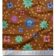 thumbnail image 1 of Soimoi Poly Georgette Fabric Colorful Flowers Clip Art Print Fabric by The Yard 52 Inch Wide, 1 of 3