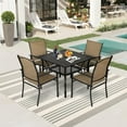 thumbnail image 5 of SOLAURA 5-Piece Outdoor Patio Dining Set, Patio Furniture Set with Textilene Dining Chairs and Metal Square Dining Table for 4 People, Khaki, 5 of 8