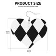 thumbnail image 3 of Harlequin Leather Heart Earrings Dangle For Women Love Earrings Lightweight, 3 of 6
