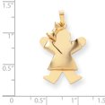 thumbnail image 2 of 14K Yellow Gold Puffed Girl w/Bow on Left Engravable Charm, 2 of 2