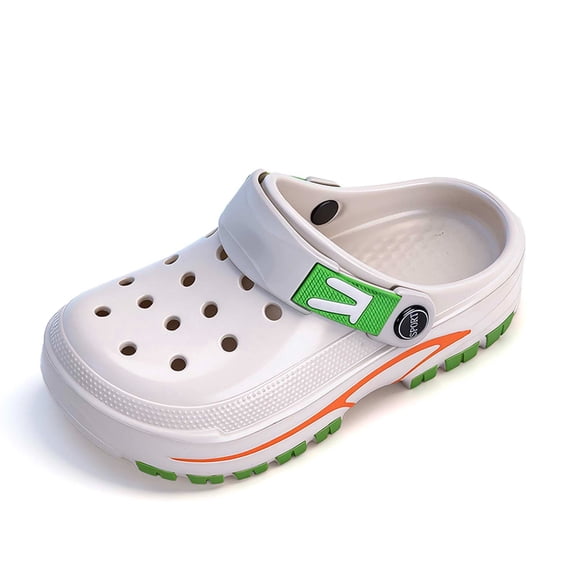 lnmuld Kids Clogs Toddler Little Kid Water Shoes Boys Girls Breathable Non- Beach Pool Slippers Color:Beige,Size:6-7 Years