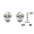 thumbnail image 4 of Mini Punk Skull Marcasite .925 Silver Stud Earrings, 4 of 4