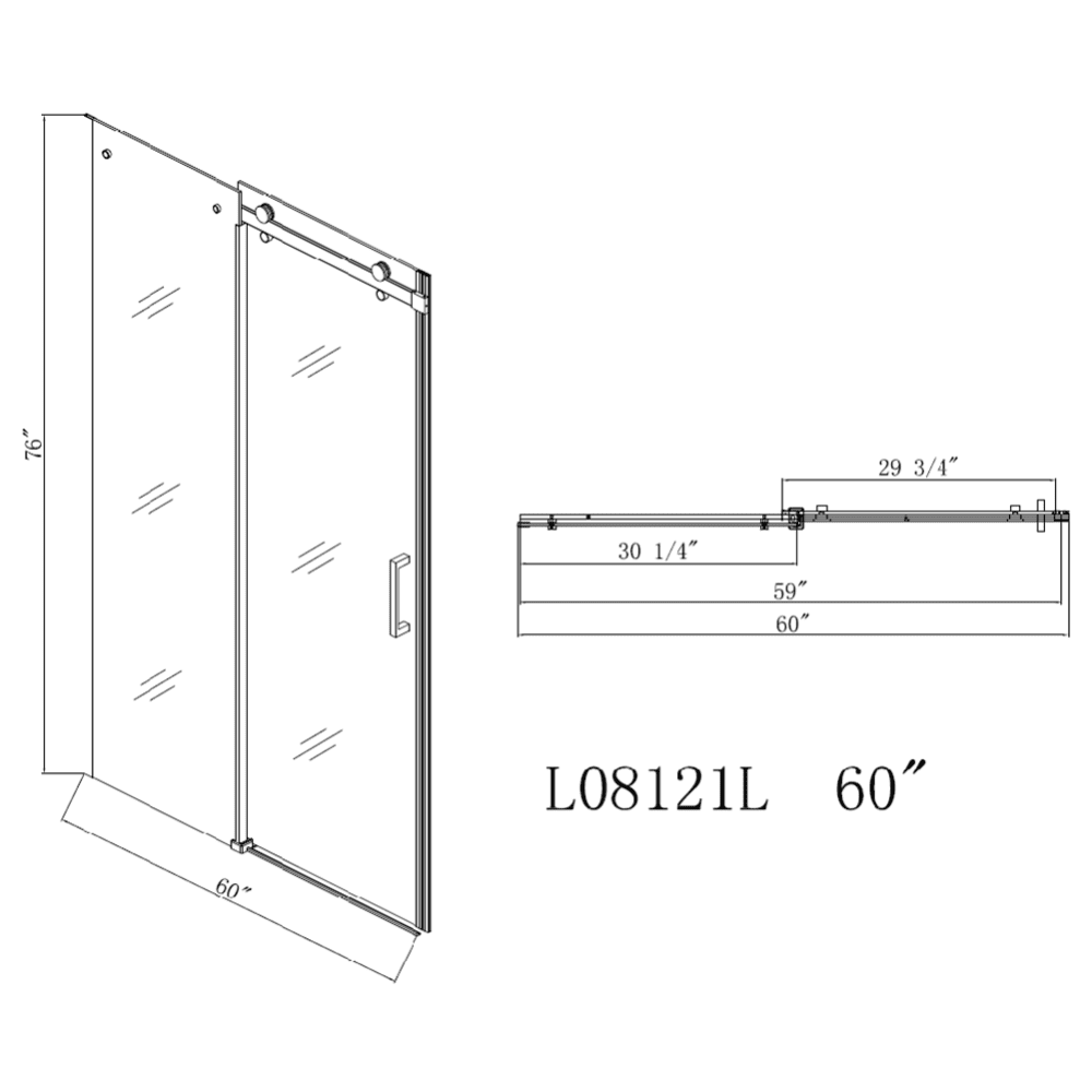 Kepooman 48 W x 76 Frameless Shower Door, Home Bypass Sliding Bathtub Door for Bathroom Kepooman 48 W x 76 Frameless Shower Door, Home Bypass Sliding Bathtub Door for Bathroom