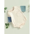 thumbnail image 3 of GXFC Infant Baby Girls Boy Rompers T Shirt Newborn Short Sleeve Contrast Color One Piece Jumpsuit with Pocket Toddler Summer Bodysuit Clothes 0-24M, 3 of 8
